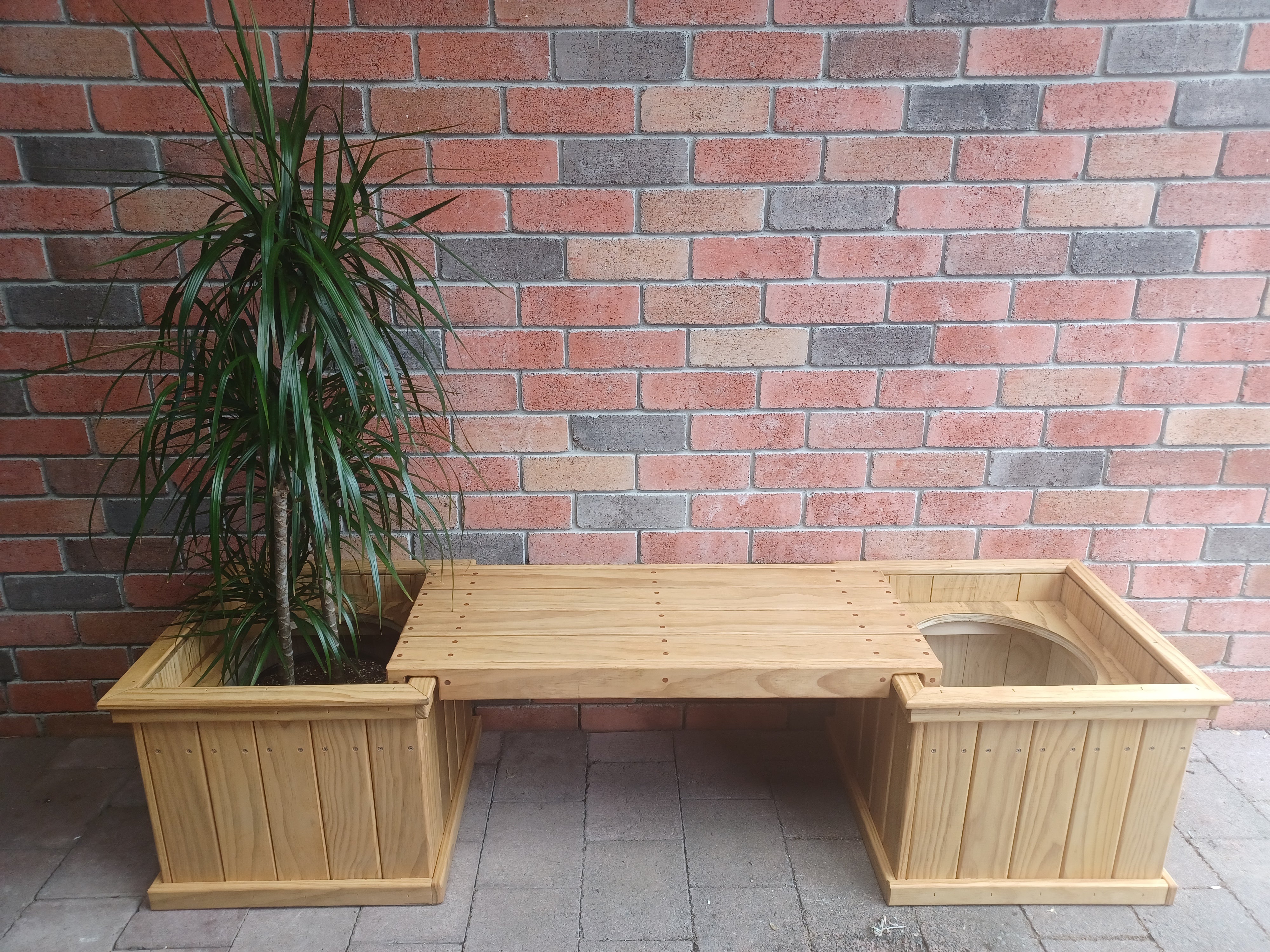 Planter boxes with bench seat